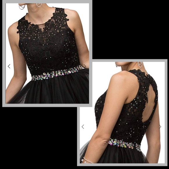 *HP Semi Formal Short Lace Beaded TULLE NWT PROM - Picture 4 of 8